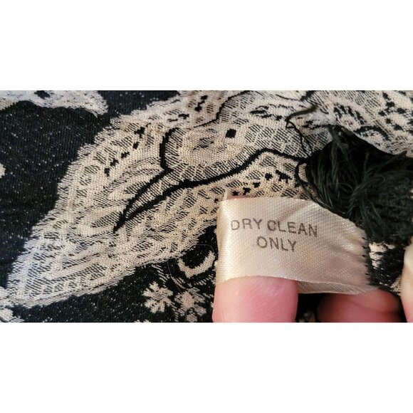 Vintage Paisley Print Scarf With Fringe Made In Italy - Picture 5 of 5